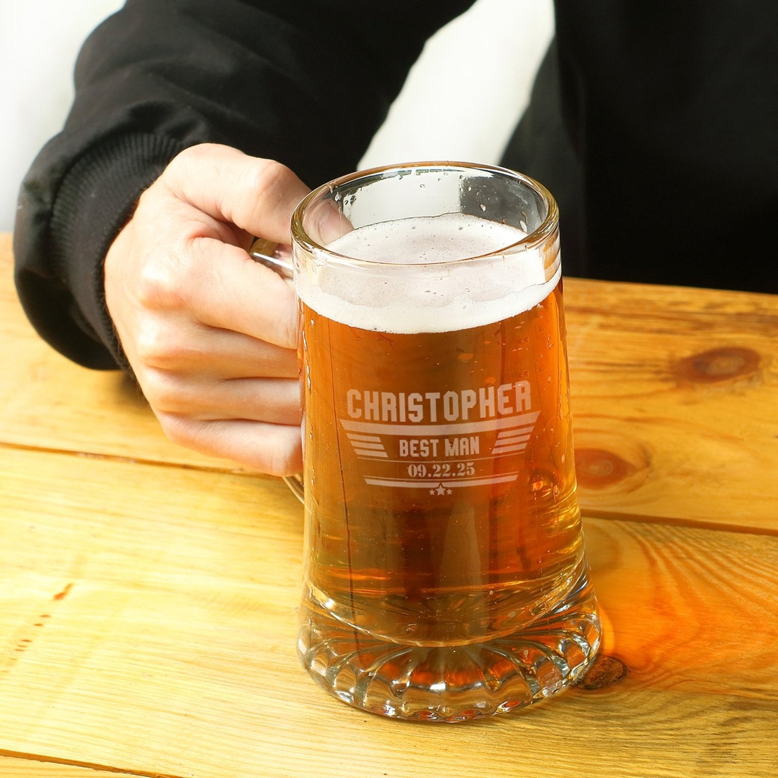 Classic Groomsman Custom 25oz Beer Mugs - 5 Groomsmen Gifts