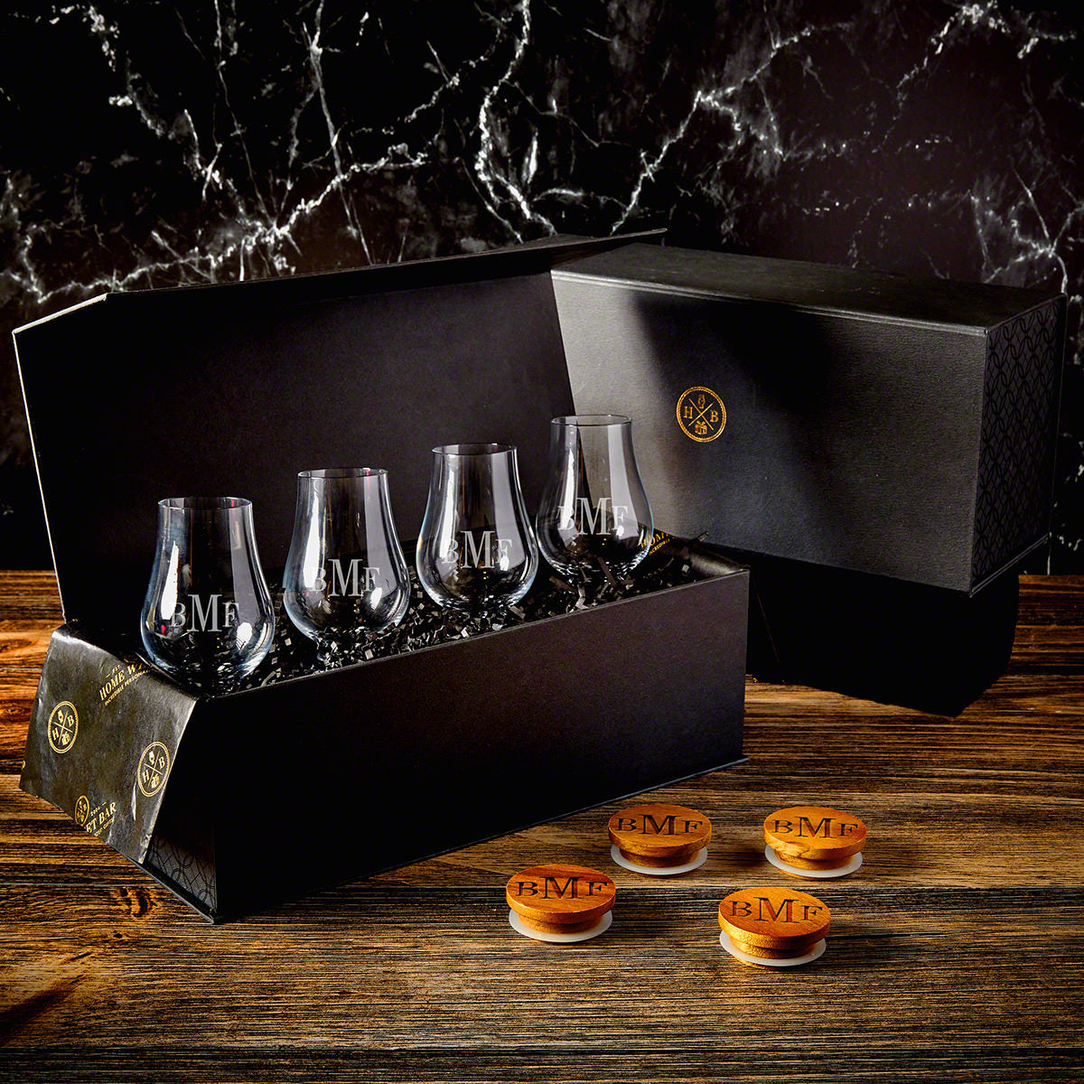 Engraved Luxury Glencairn Glasses 9 pc Gift Set