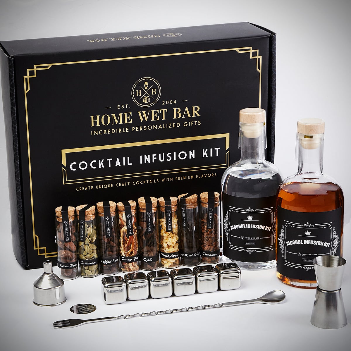 Speakeasy DIY Cocktail Infusion Kit, 15pc Mixology Set for Vodka, Gin, & Whiskey Lovers