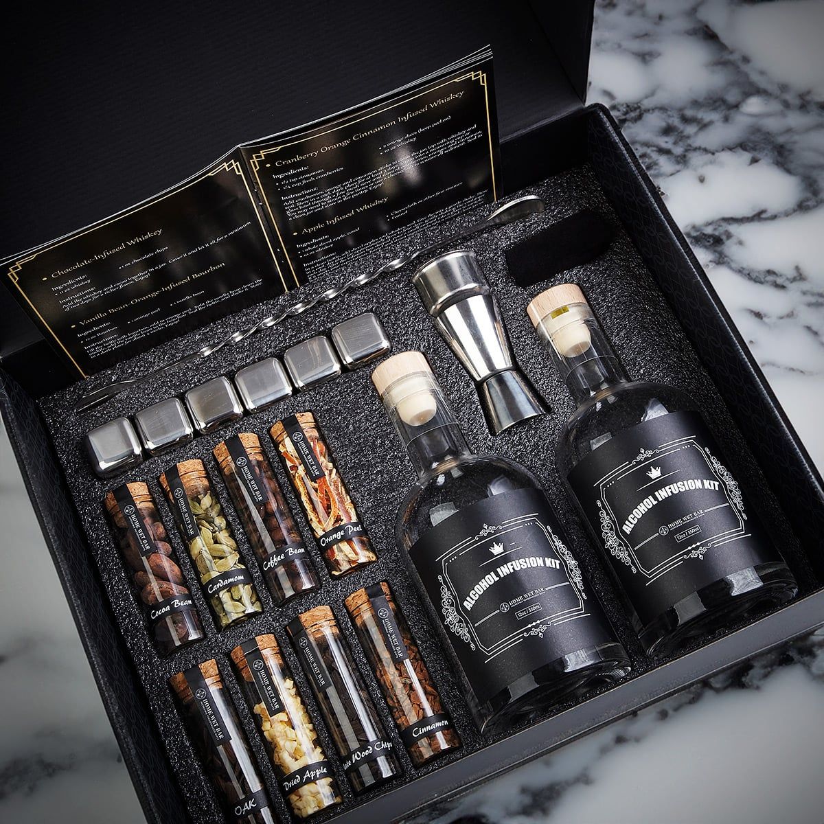 Speakeasy DIY Cocktail Infusion Kit, 15pc Mixology Set for Vodka, Gin, & Whiskey Lovers