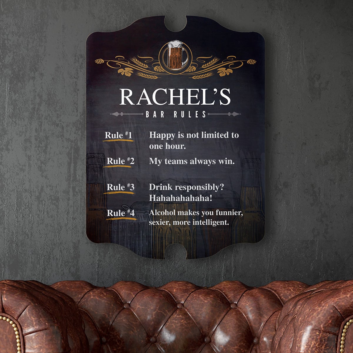 Code of Ethics Personalized Wooden Bar Sign