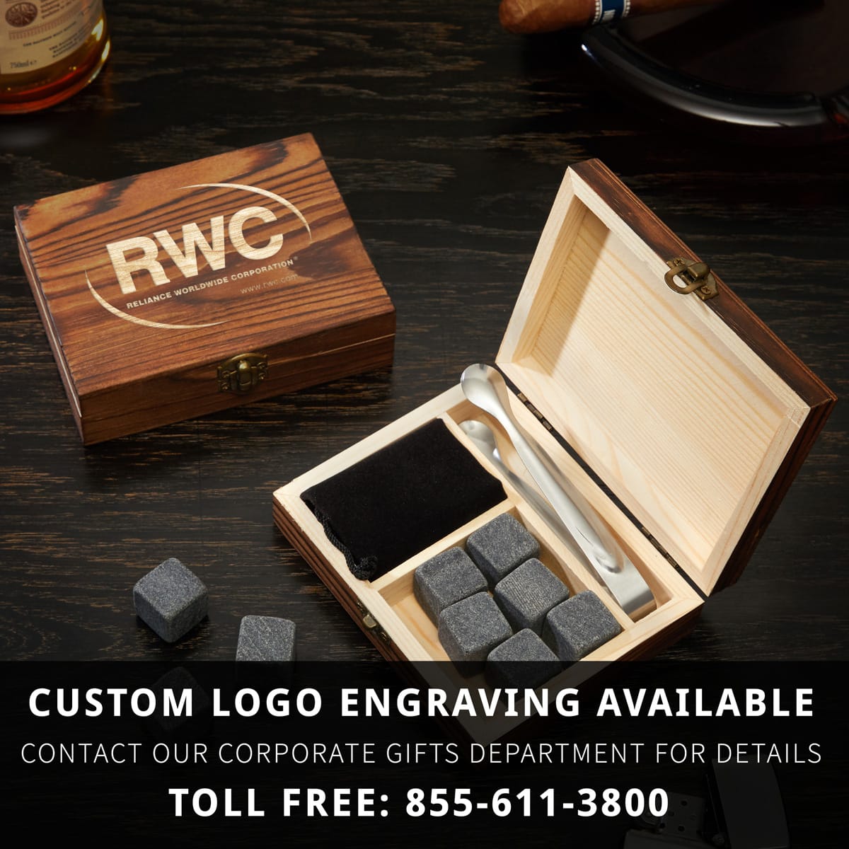Custom Engraved Whiskey Stones Set