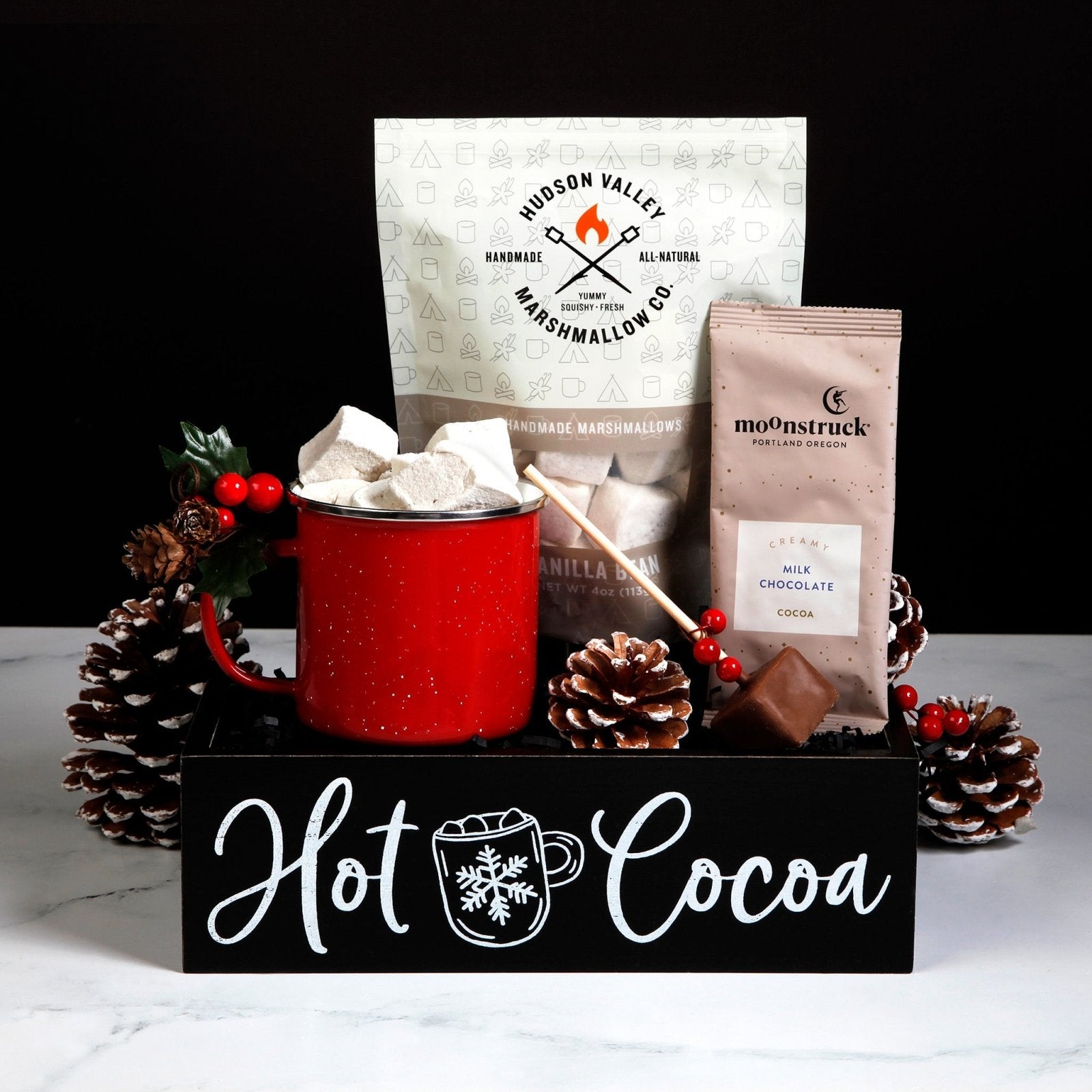 Cozy Campfire Hot Cocoa Gift Set with Red Thermo Steel Mug