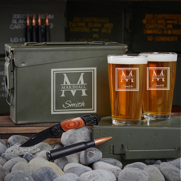 World's selling Best Dad Custom Ammo Can Set - Father's Day Gift, Engraved Pint Glass, Etched Hip Flask, Custom Ammo Can, Gift for Dad, Beer Lovers