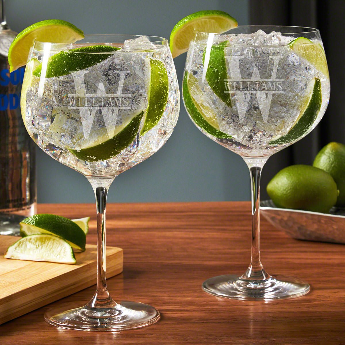 Custom Balloon Gin and Tonic Glasses Set of 2