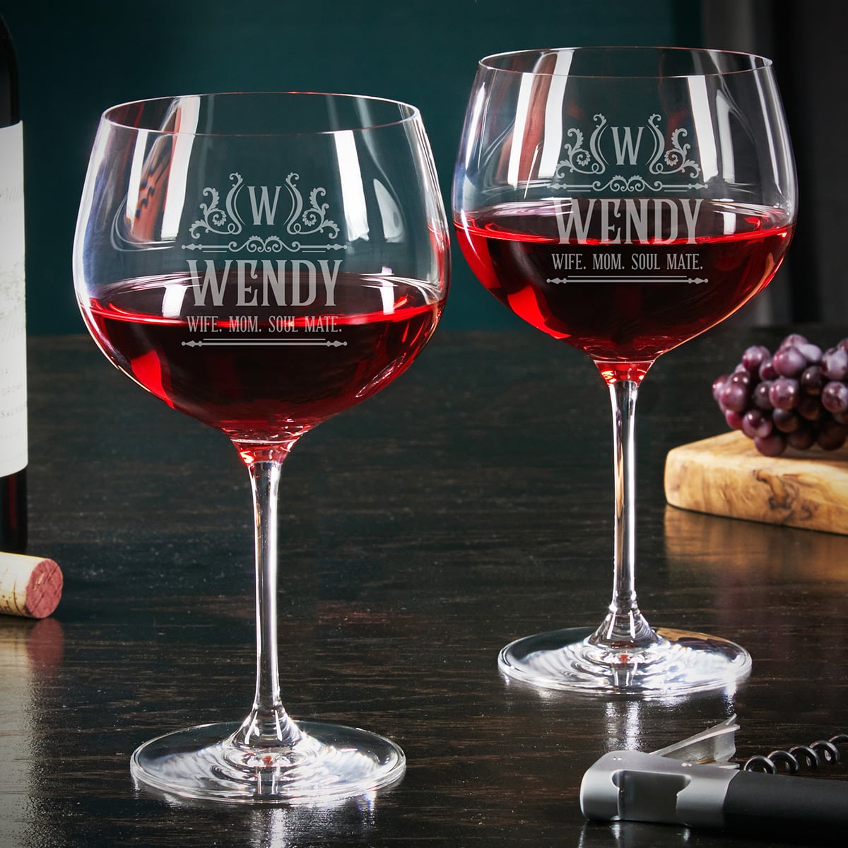 Custom Balloon Wine Glasses Set of 2