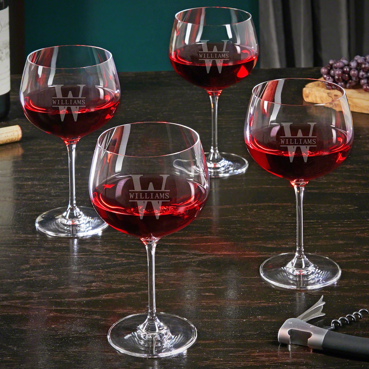 Custom Balloon Wine Glasses Set of 4