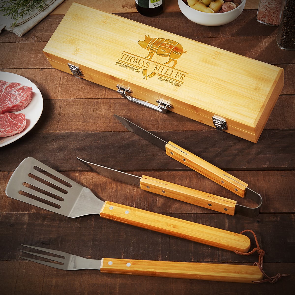 Custom Bamboo Barbecue Tools