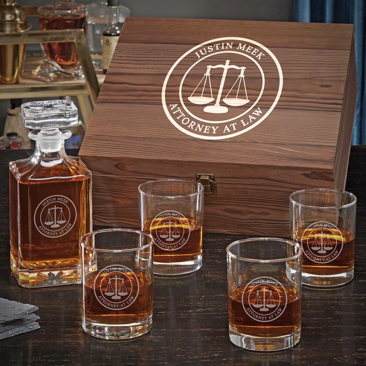 Custom Carson Decanter Box Set with Eastham Glasses