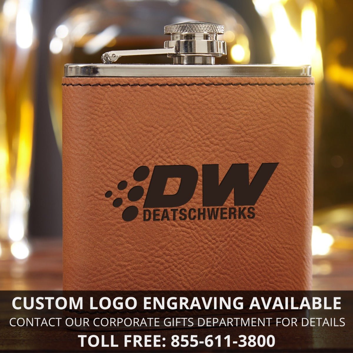 Custom Leather Whiskey Flask