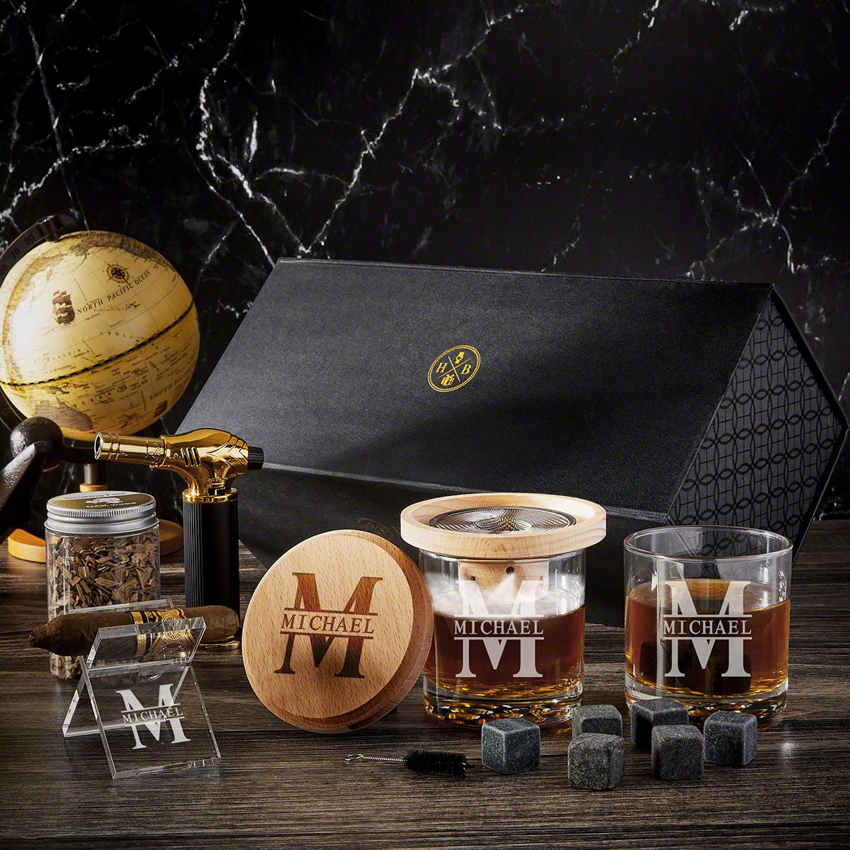 Custom Luxury 11 pc Halo Whiskey Smoker Kit