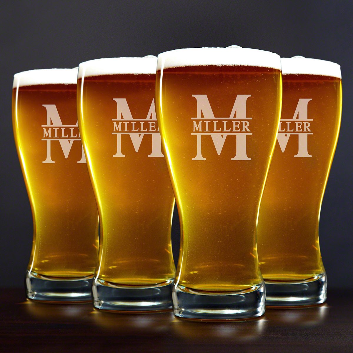 Custom Pilsner Beer Glasses, Set of 4