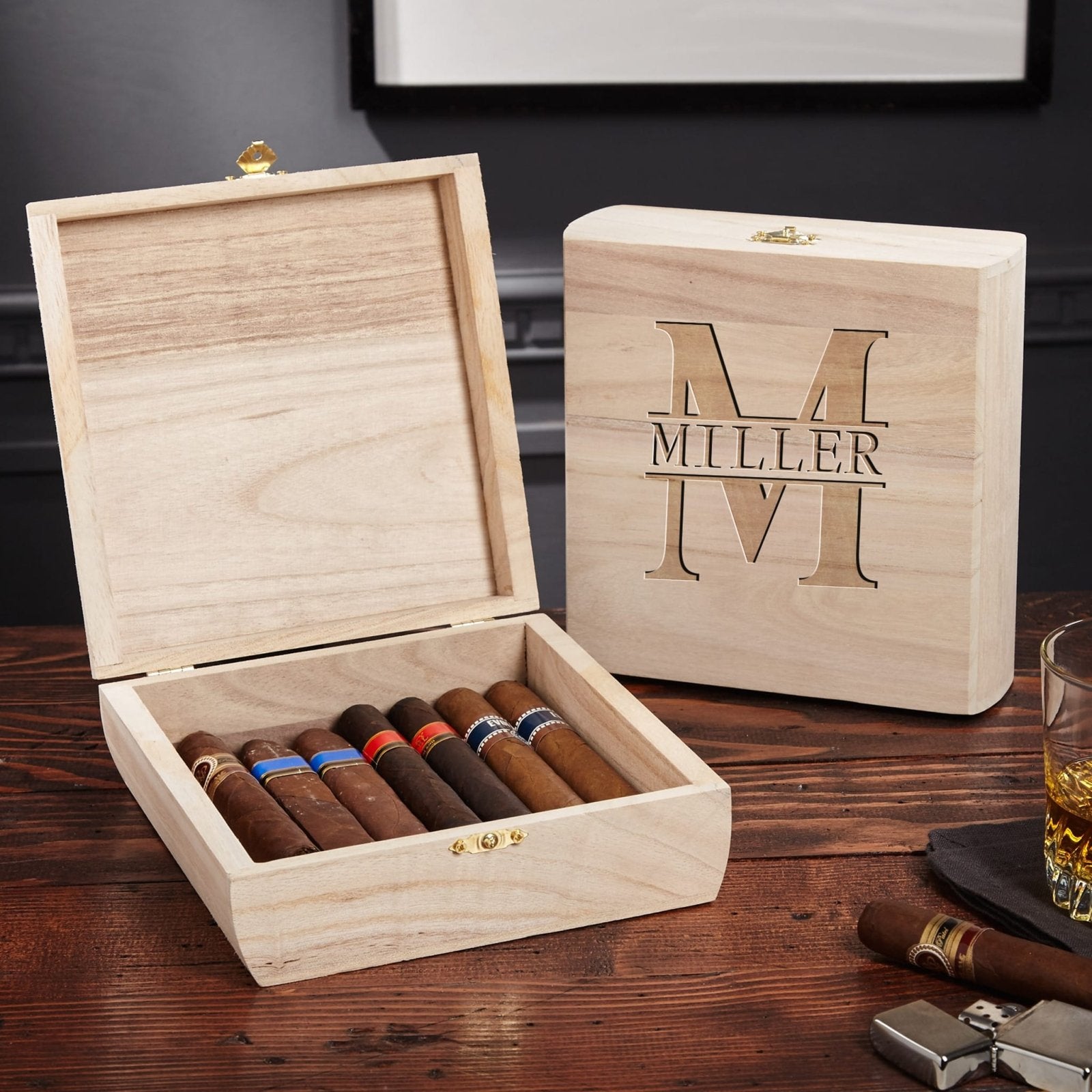 Custom Santiago Wood Cigar Box