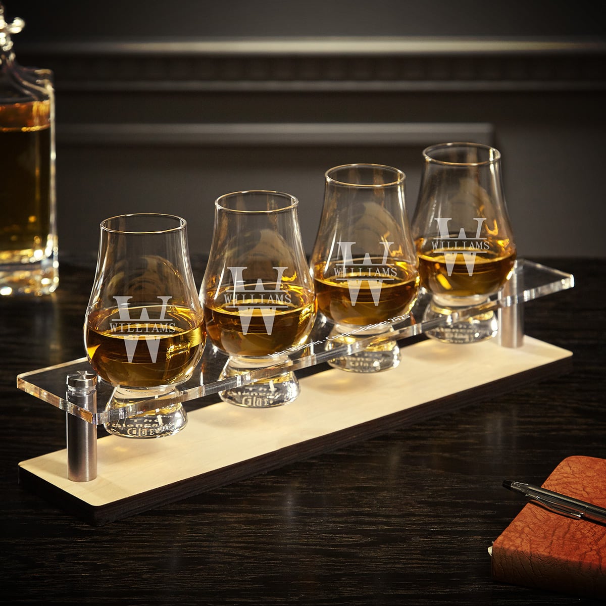 Custom Serving Tray with Glencairn Glasses