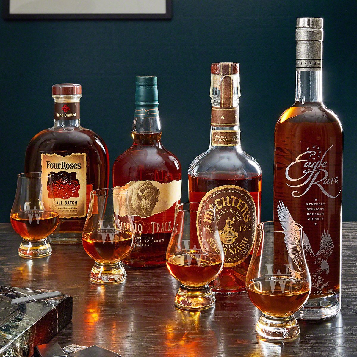 Custom Serving Tray with Glencairn Glasses