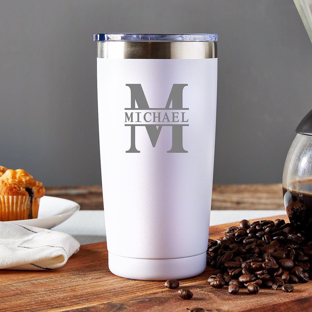 Custom Tumbler 20oz Double Walled - White