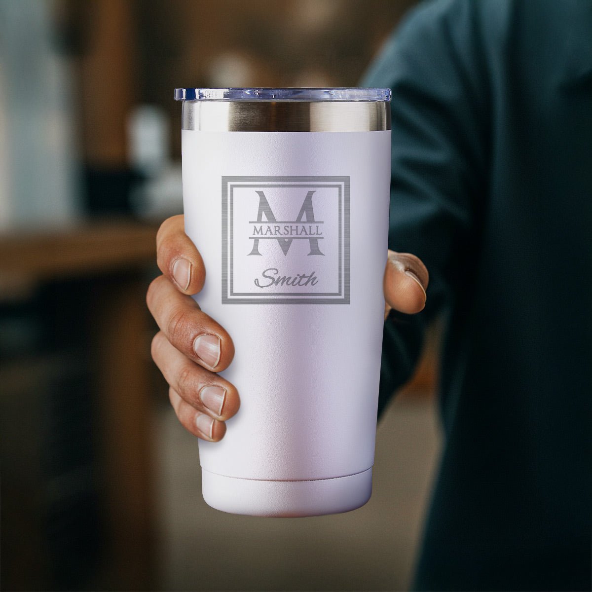 Custom Tumbler 20oz Double Walled - White