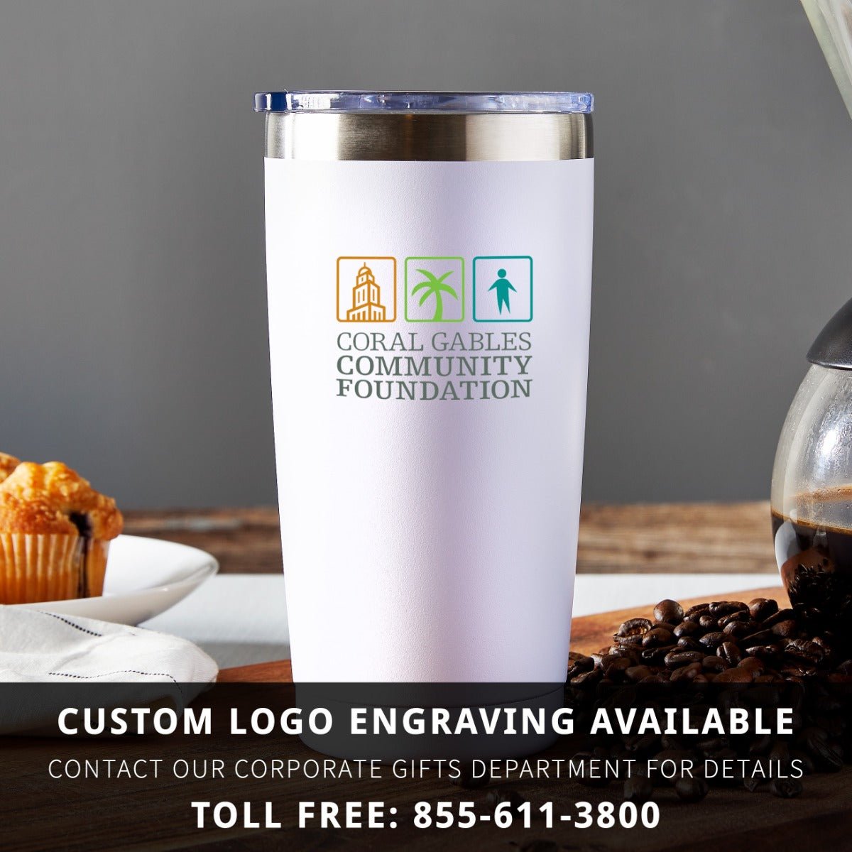 Custom Tumbler 20oz Double Walled - White