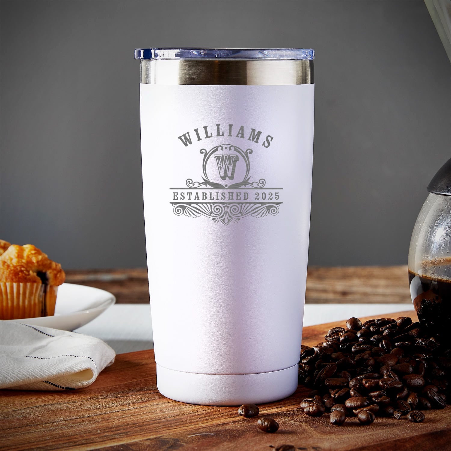 Custom Tumbler 20oz Double Walled - White