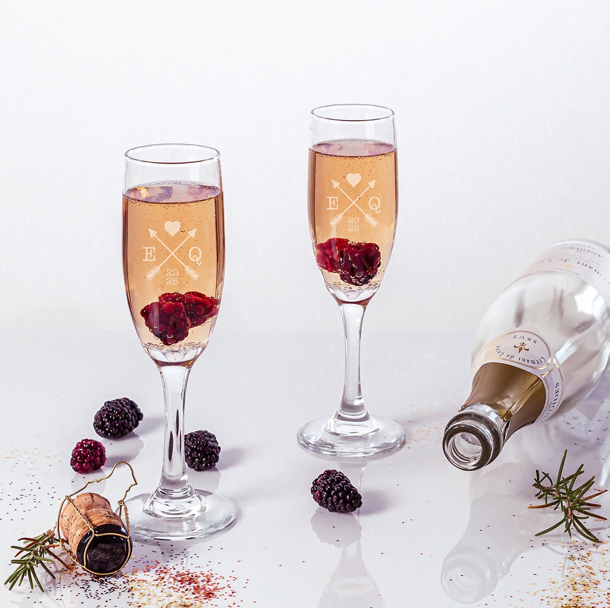 Custom Wedding Champagne Flutes