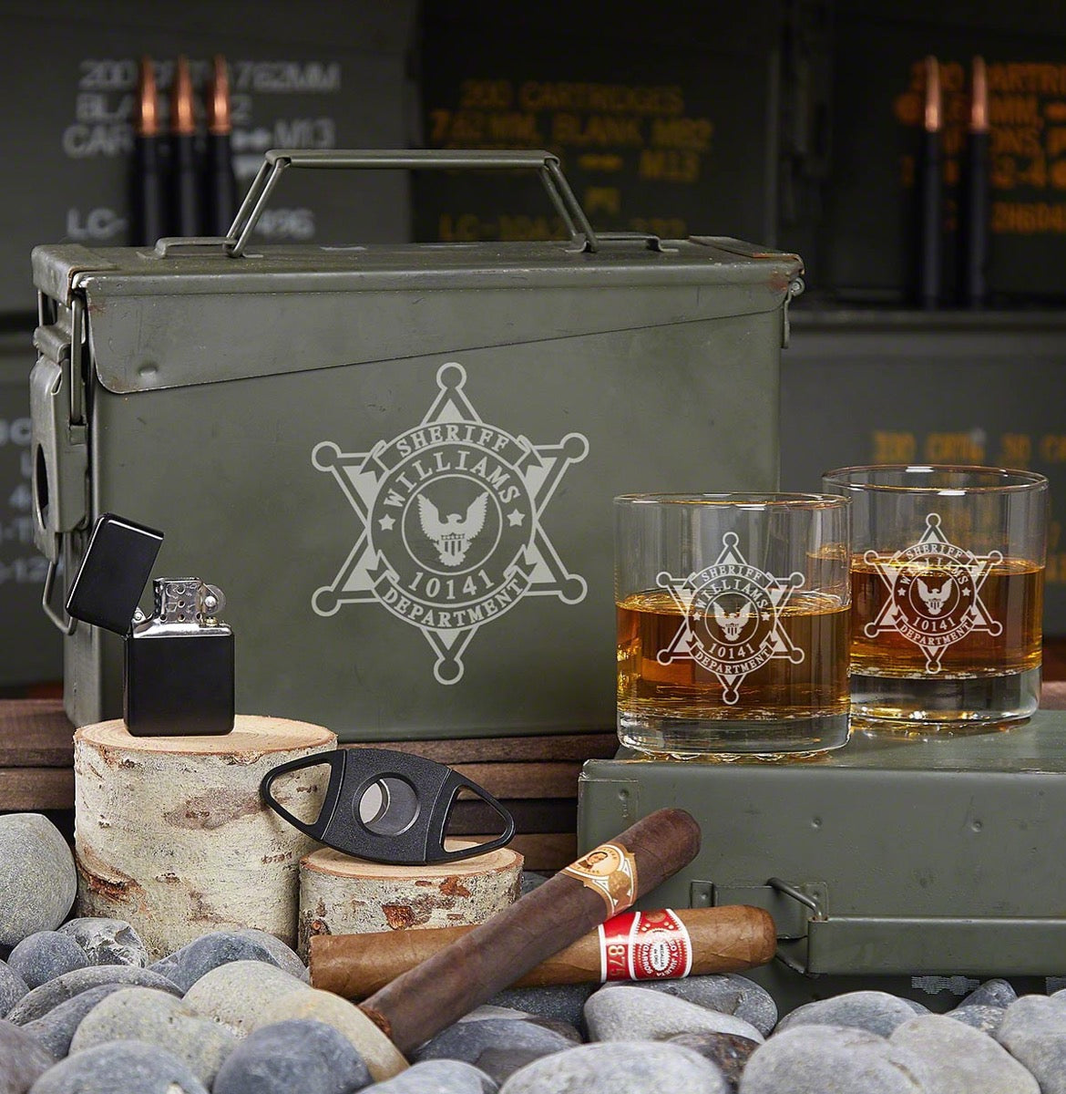 Custom Whiskey & Cigar Gifts Set