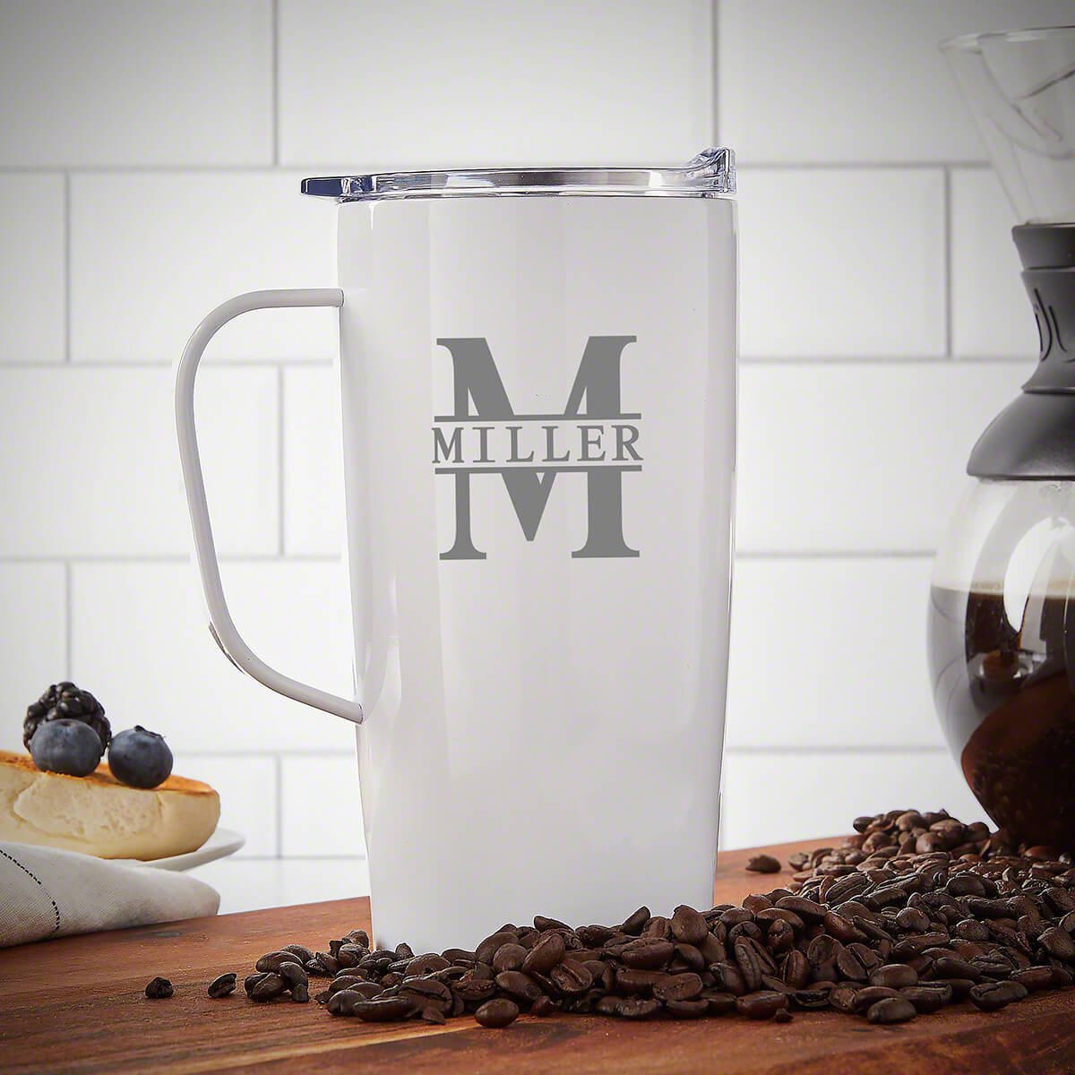 Custom White Stainless Steel Coffee Mug 20 oz