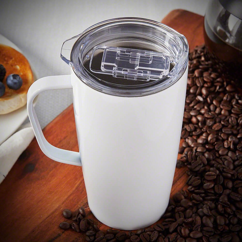 Custom White Stainless Steel Coffee Mug 20 oz