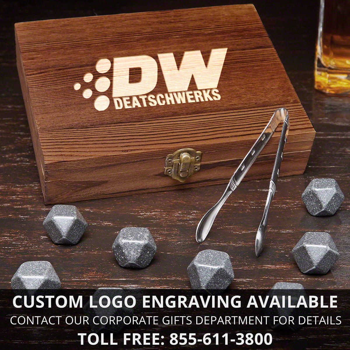 Customized Boxed Diamond Whiskey Stone Set