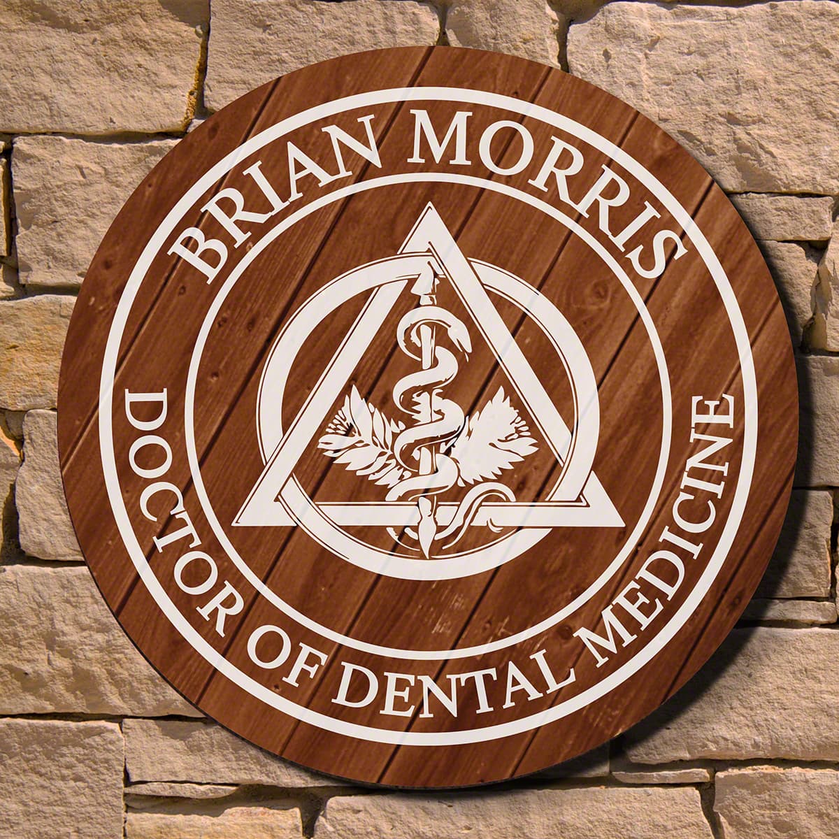 Customized Dentist Gift Wooden Circle Sign - Dental Crest
