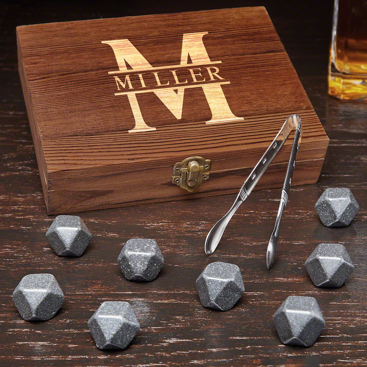 Customized Boxed Diamond Whiskey Stone Set