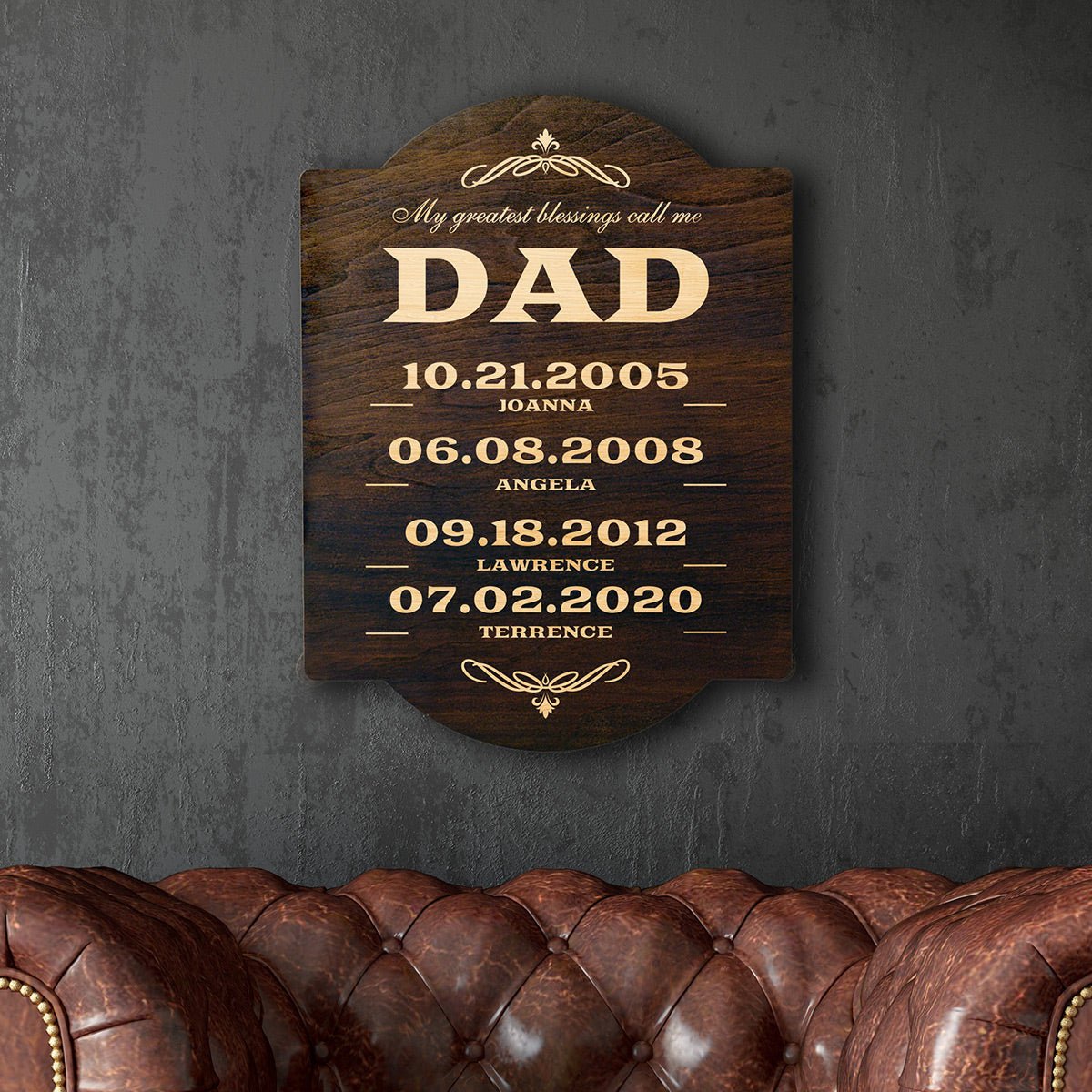 Dads Greatest Blessings - Personalized Wall Sign (Signature Series)