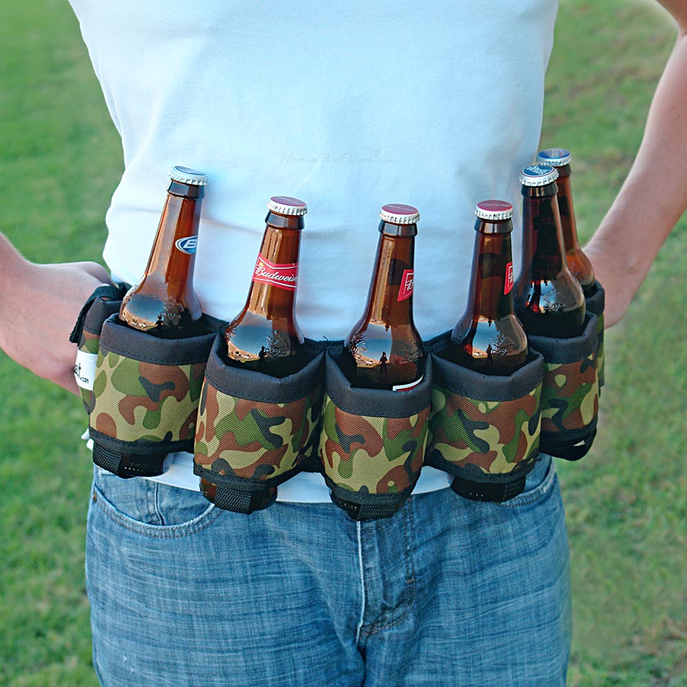 Deluxe Six - Pack Beer Belt Holster, Camo