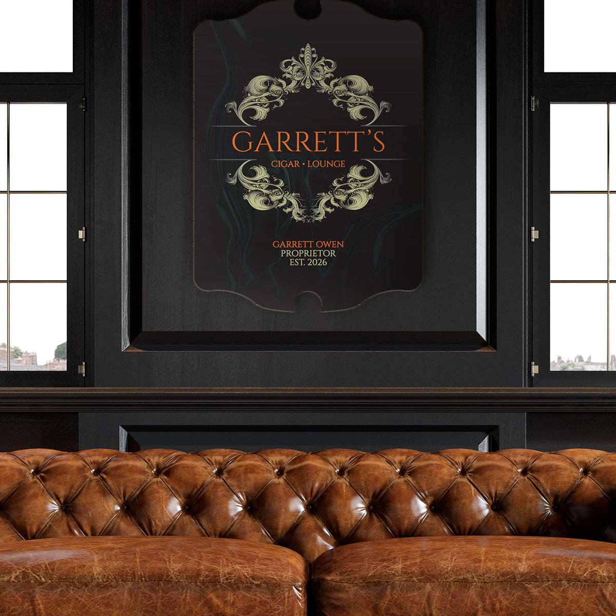 Downtown Cigar Lounge Personalized Wall Sign