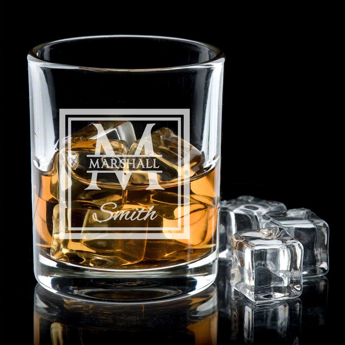 Draper Custom Whiskey Decanter Set with 4 Rocks Glasses