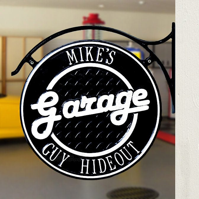 Dual - Sided Personalized Garage Hanging Wall Plaque