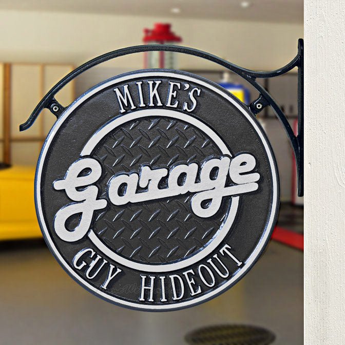 Dual - Sided Personalized Garage Hanging Wall Plaque