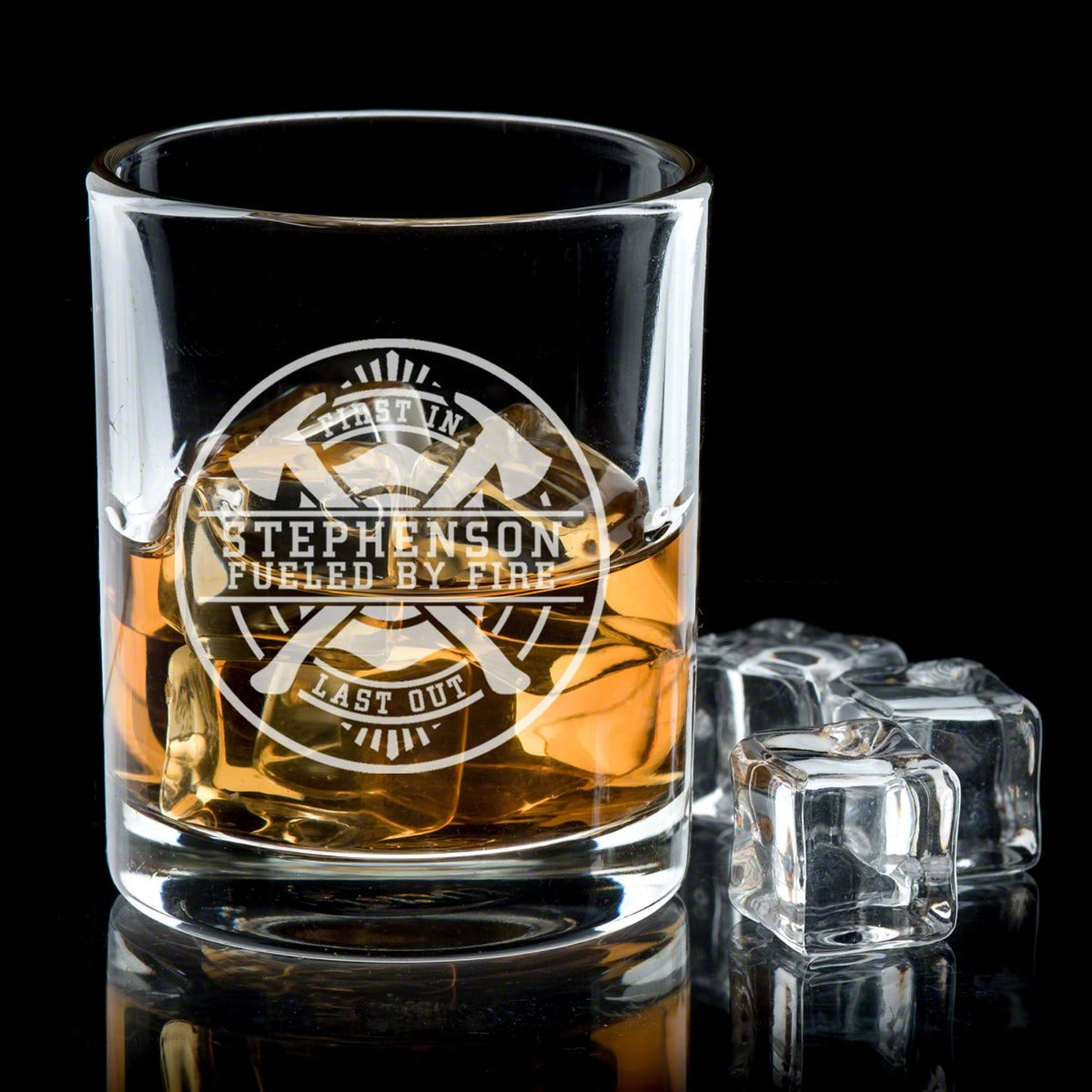 Eastham Firefighter Personalized Whiskey Glass