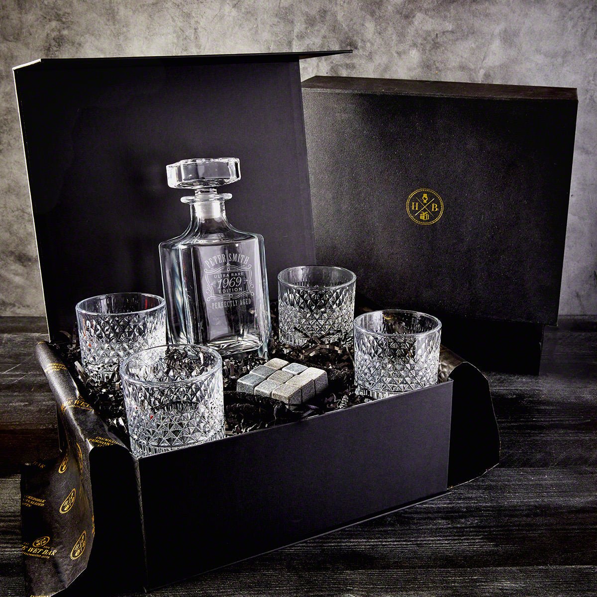 Edition Custom 7 pc Luxury Carson Crystal Decanter Set