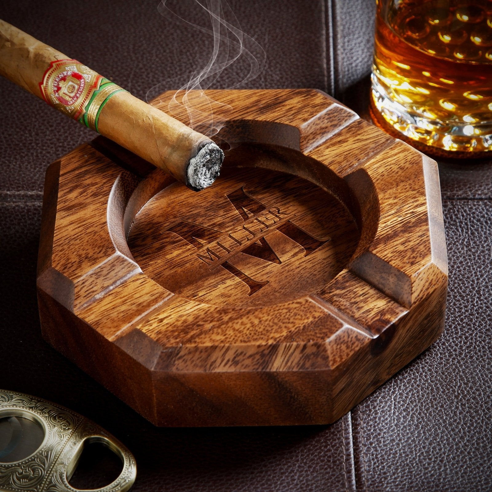 Ellington Custom Cigar Ashtray, Wood