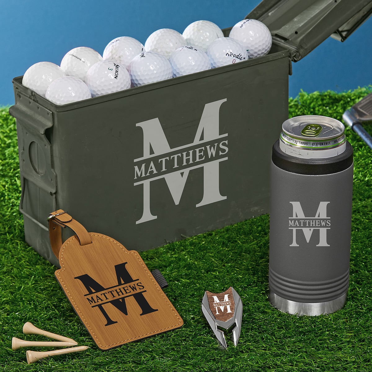 Engraved 30 Cal Gunmetal Cooler Golf Gifts