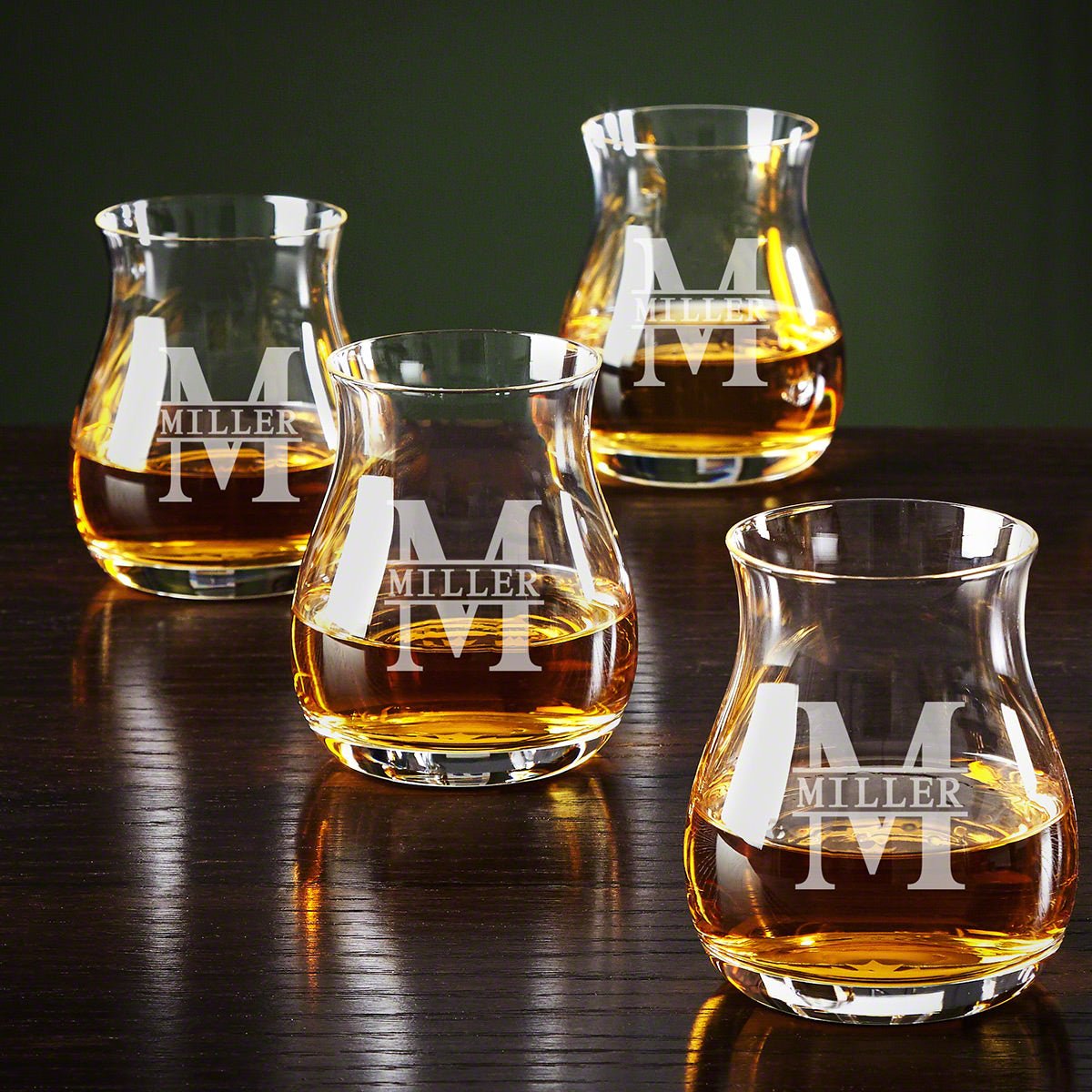 Engraved Canadian Glencairn Whiskey Glasses, Set of 4