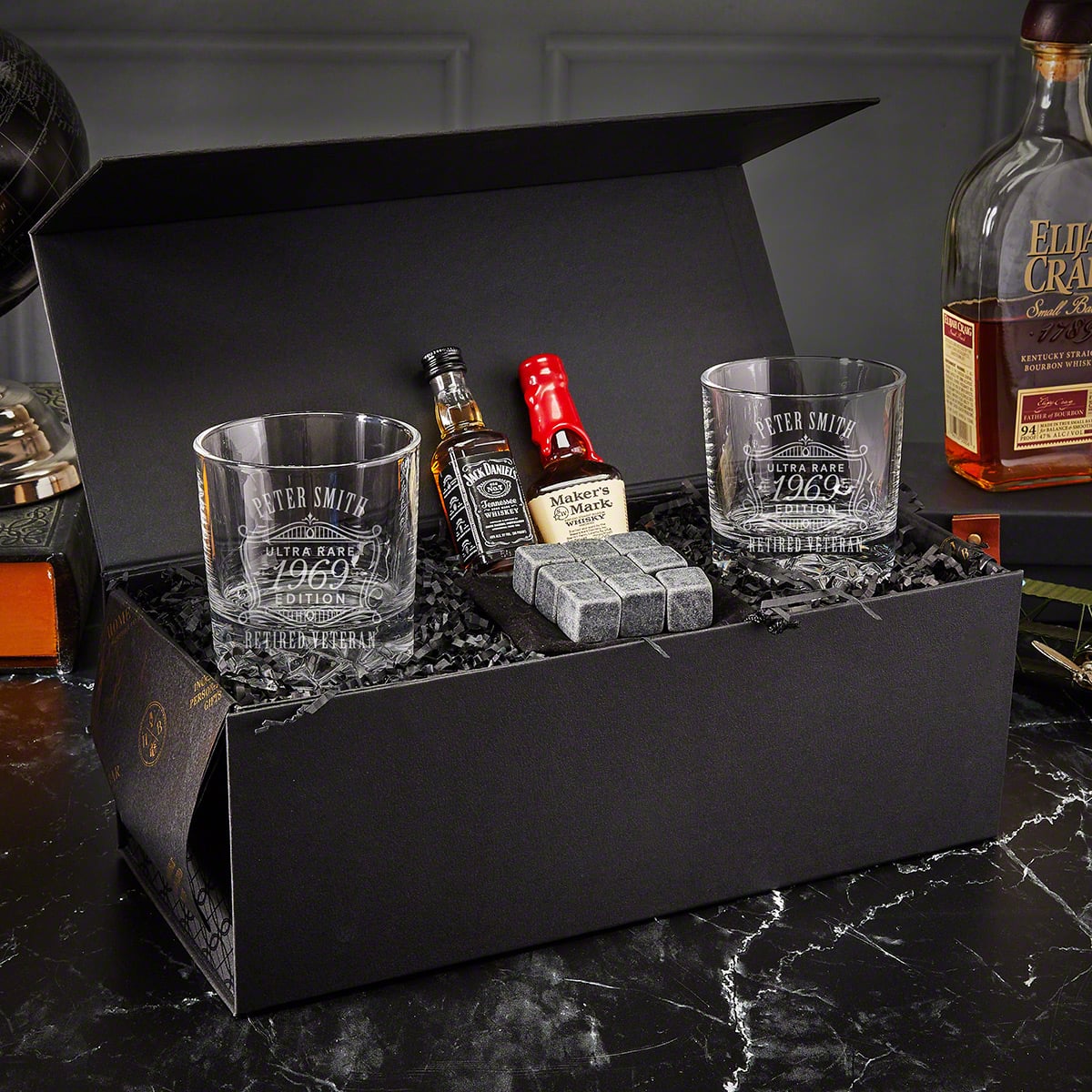 Custom Whiskey Glasses Gift Box Set 