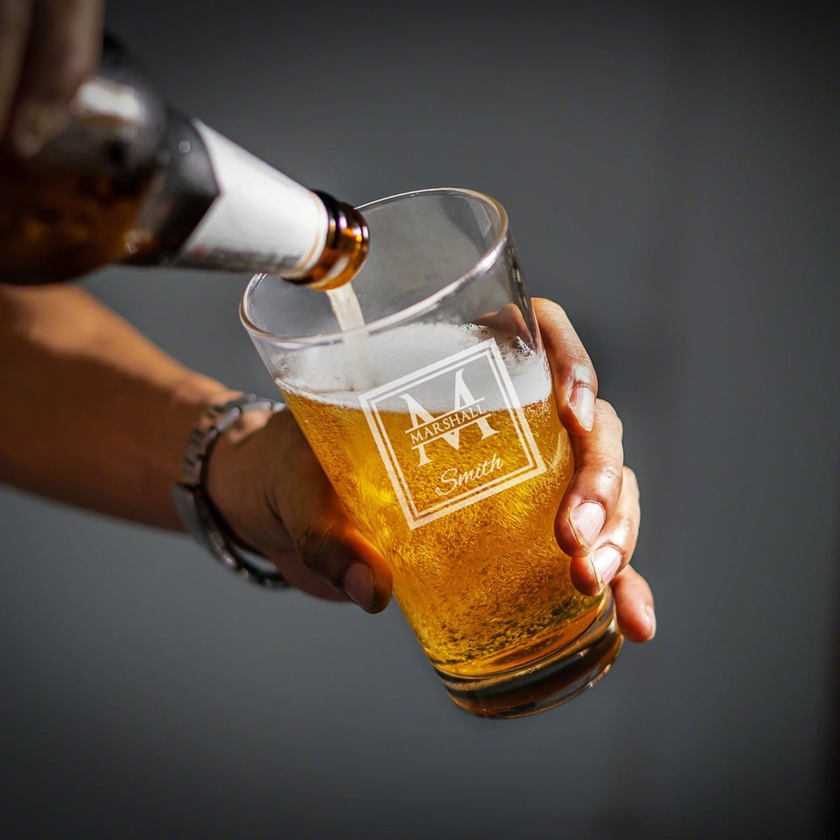 Engraved Pint Glasses, 4pc Set