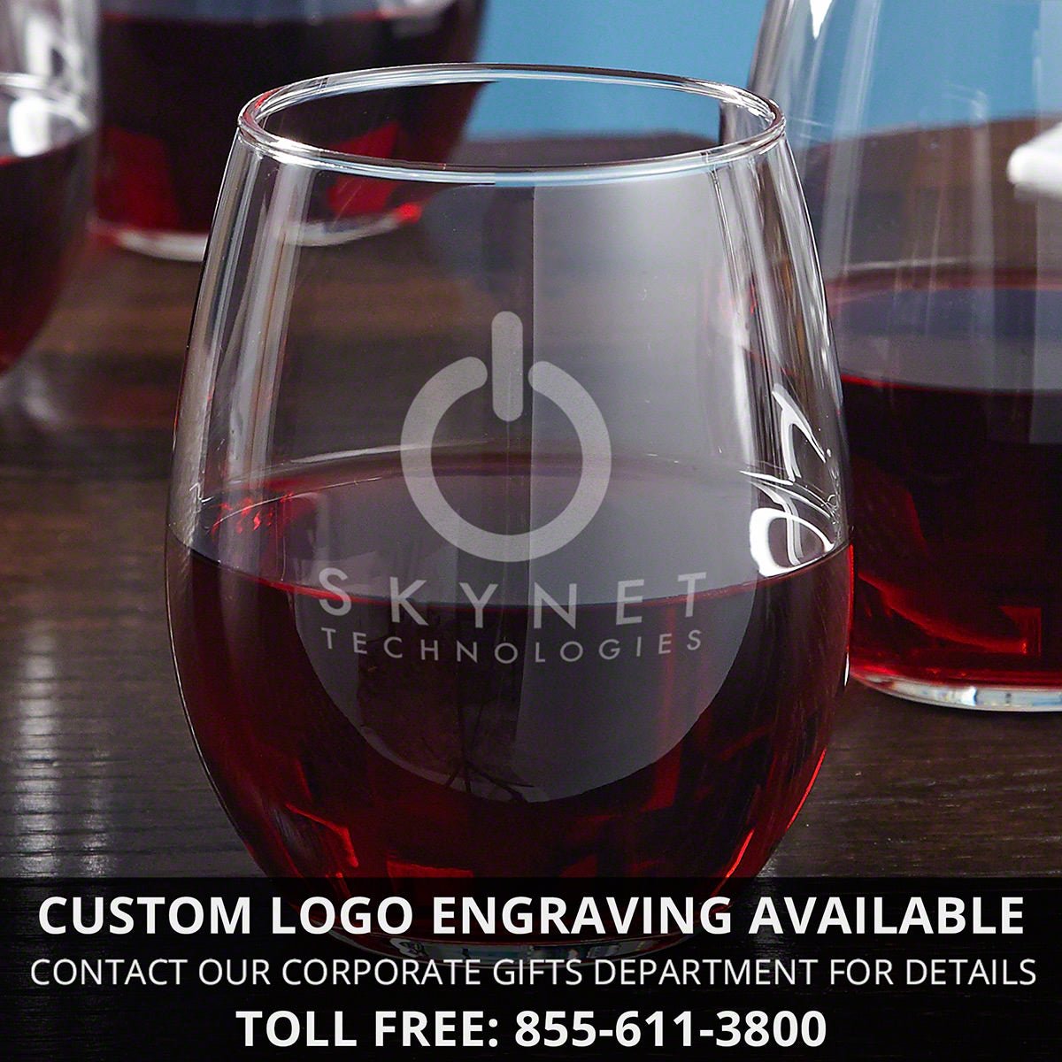 Engraved Stemless Wine Glasses