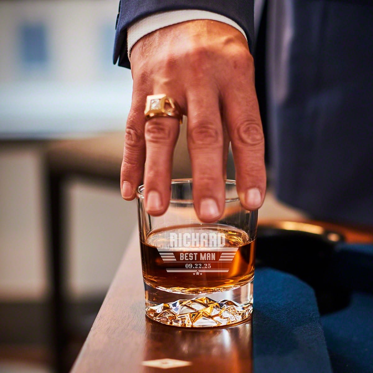 Engraved Whiskey Glass Unique Groomsmen Gift Idea