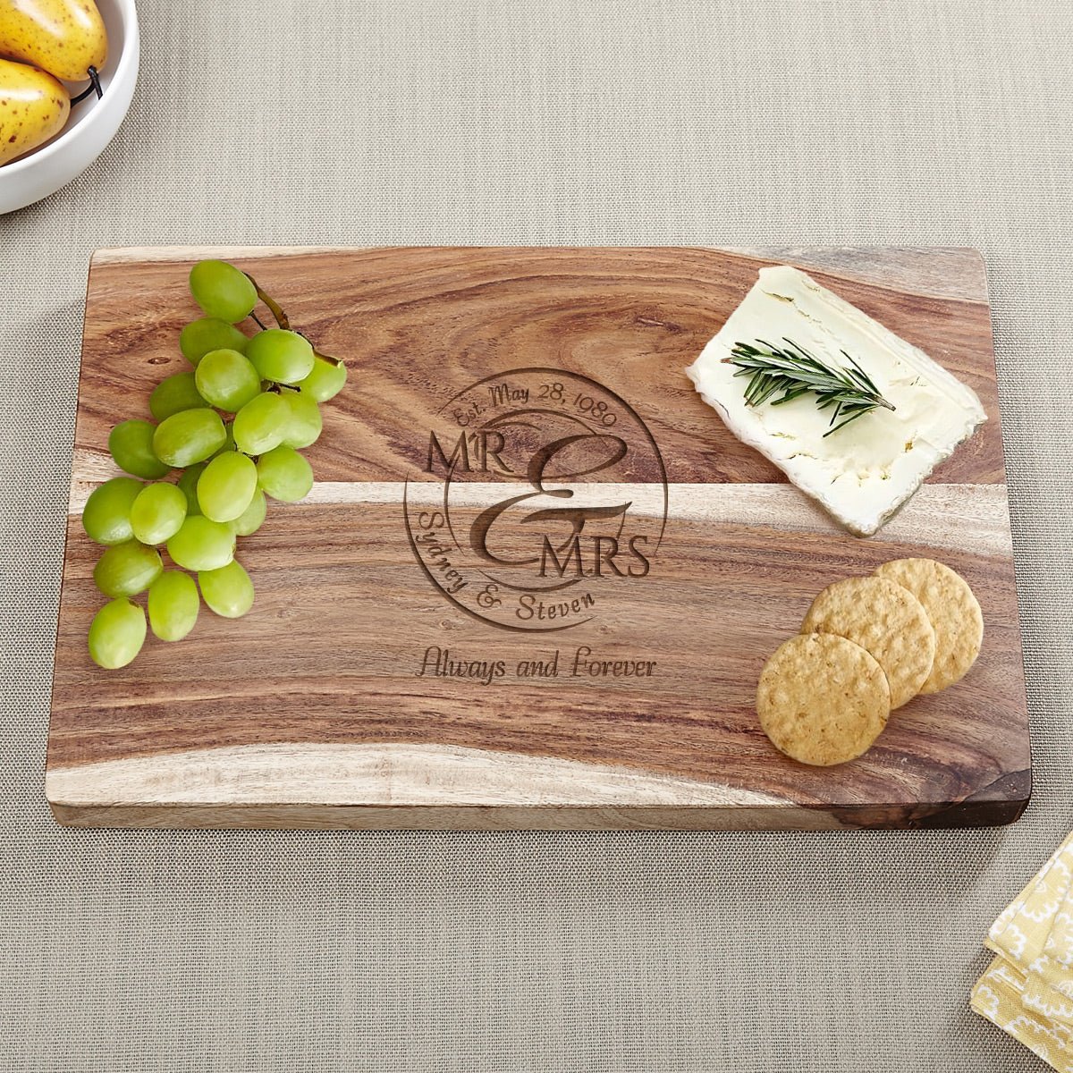 Exotic Hardwood Personalized Cutting Board - (1in Thick)