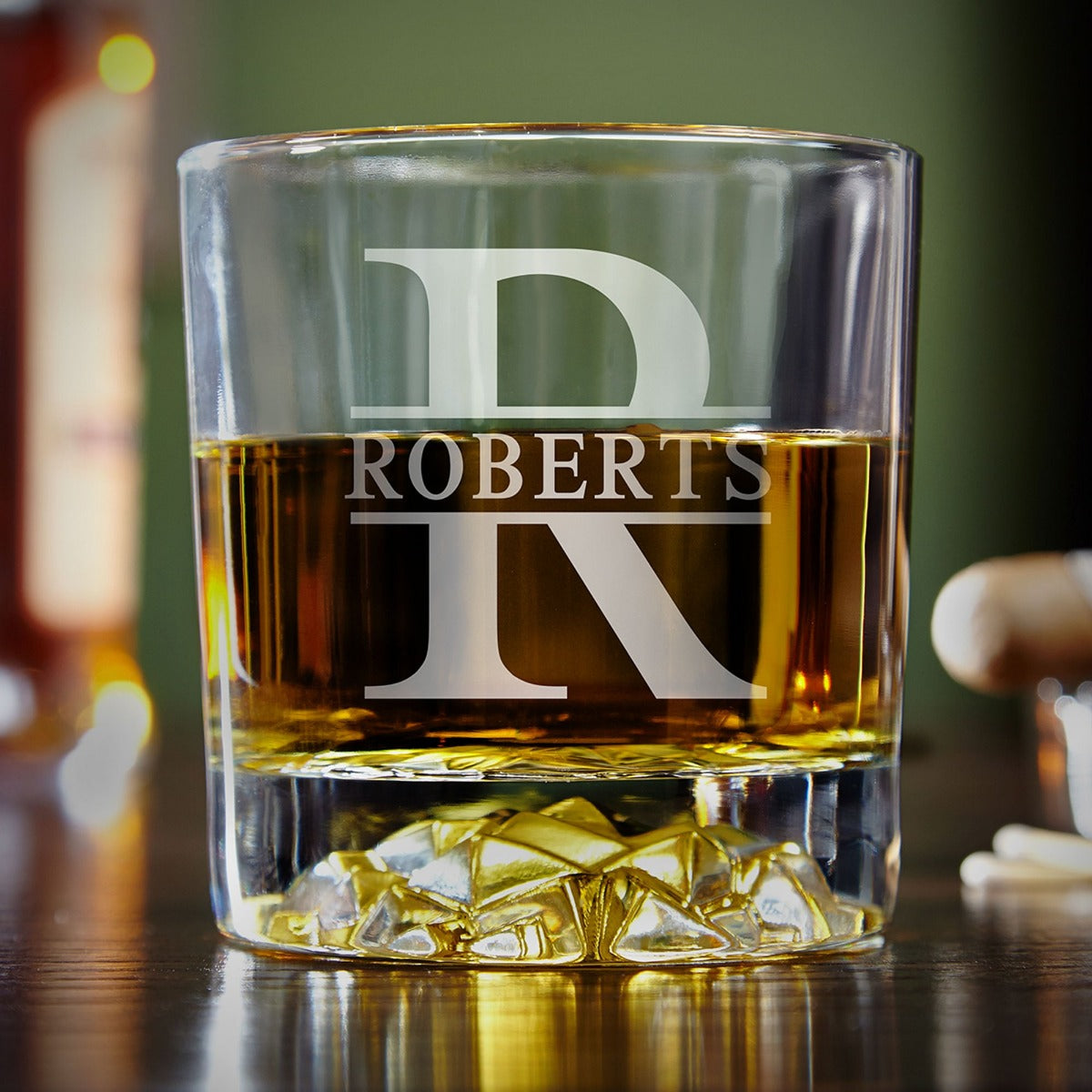 Monogrammed Whiskey Rocks Glass 