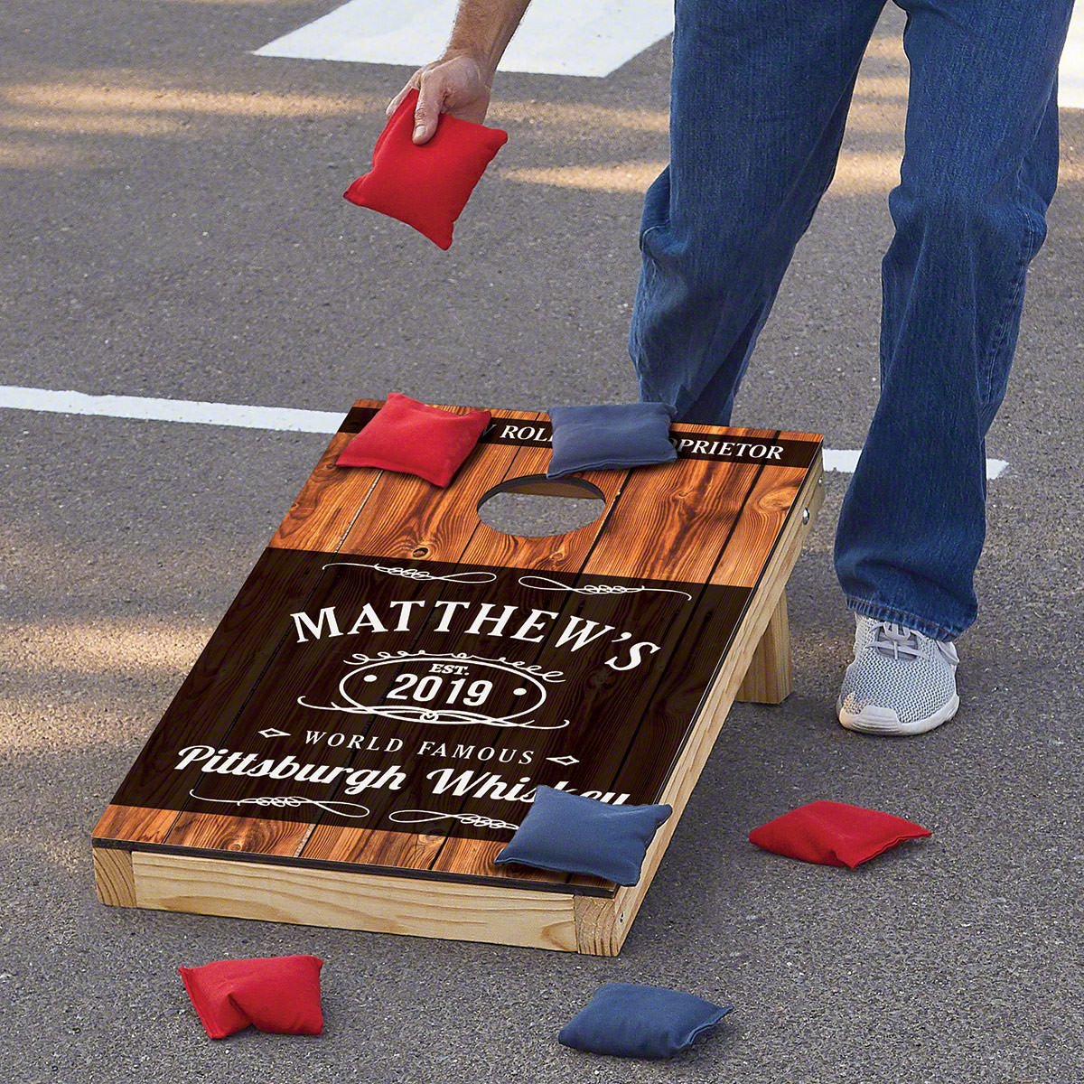 Famous Whiskey Custom Cornhole Boards Set of 2 - Bean Bag Toss Game