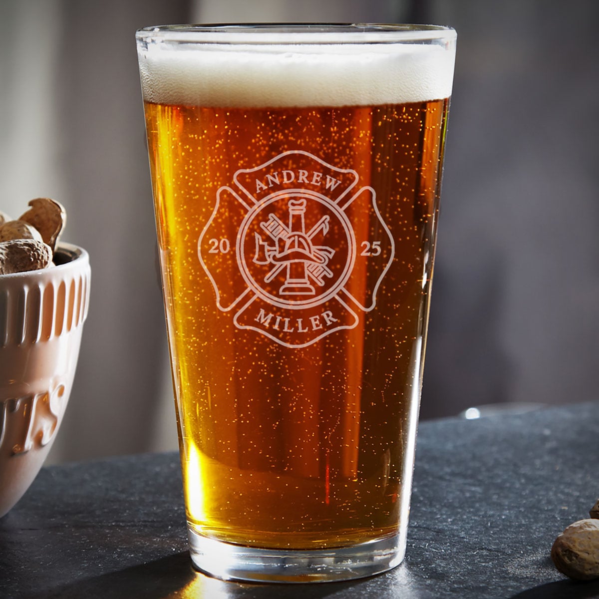 Firefighter Personalized Pint Glass