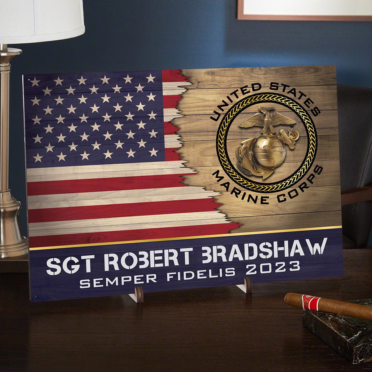 First to Fight Custom US Marine Corps Gift Wood Sign